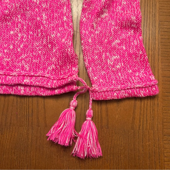 Lilly Pulitzer MacKay V-Neck Tassels Knit Sweater in Raz Berry Slub Size Large - Picture 7 of 9